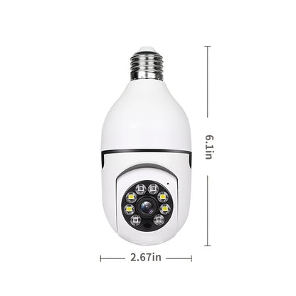 3MP Bulb Security Camera 360° Panoramic WiFi Indoor Surveillance, Dual Band 5GHz & 2.4GHz, Night Vision, Two-Way Audio, App Control – Screw-In Home Garage Pet Baby Nanny Monitor Camera
