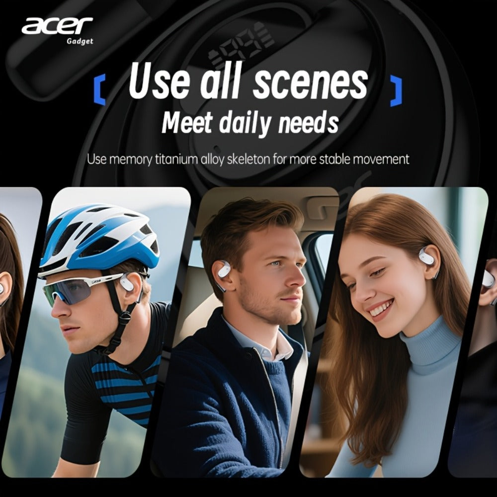 Acer TWS In-Ear Earbuds Noise Canceling Touch Control Sports Wireless Headphones Long Battery Life Lightweight for Running Workout Calls Compatible with Phone Tablet Valentine Gift