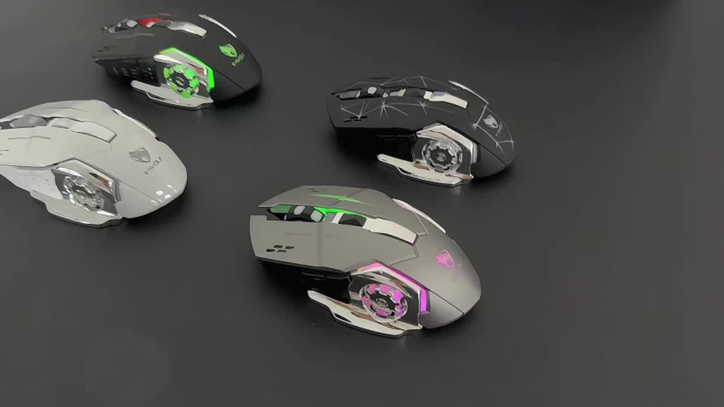 Wireless Gaming Mouse RGB Rechargeable T-WOLF 2.4GHz Ergonomic Large Mouse for PC Laptop Tablet Mac Chromebook Adjustable DPI Quiet Click Work Gaming Study Back to School Gift