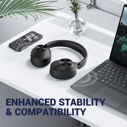 Hybrid ANC Over-Ear Wireless Headphones Hi-Fi Audio 45mm Drivers Memory Foam Ear Cups 30H Playtime ENC Microphone Bluetooth 5.3 for Travel Work Study Home Office