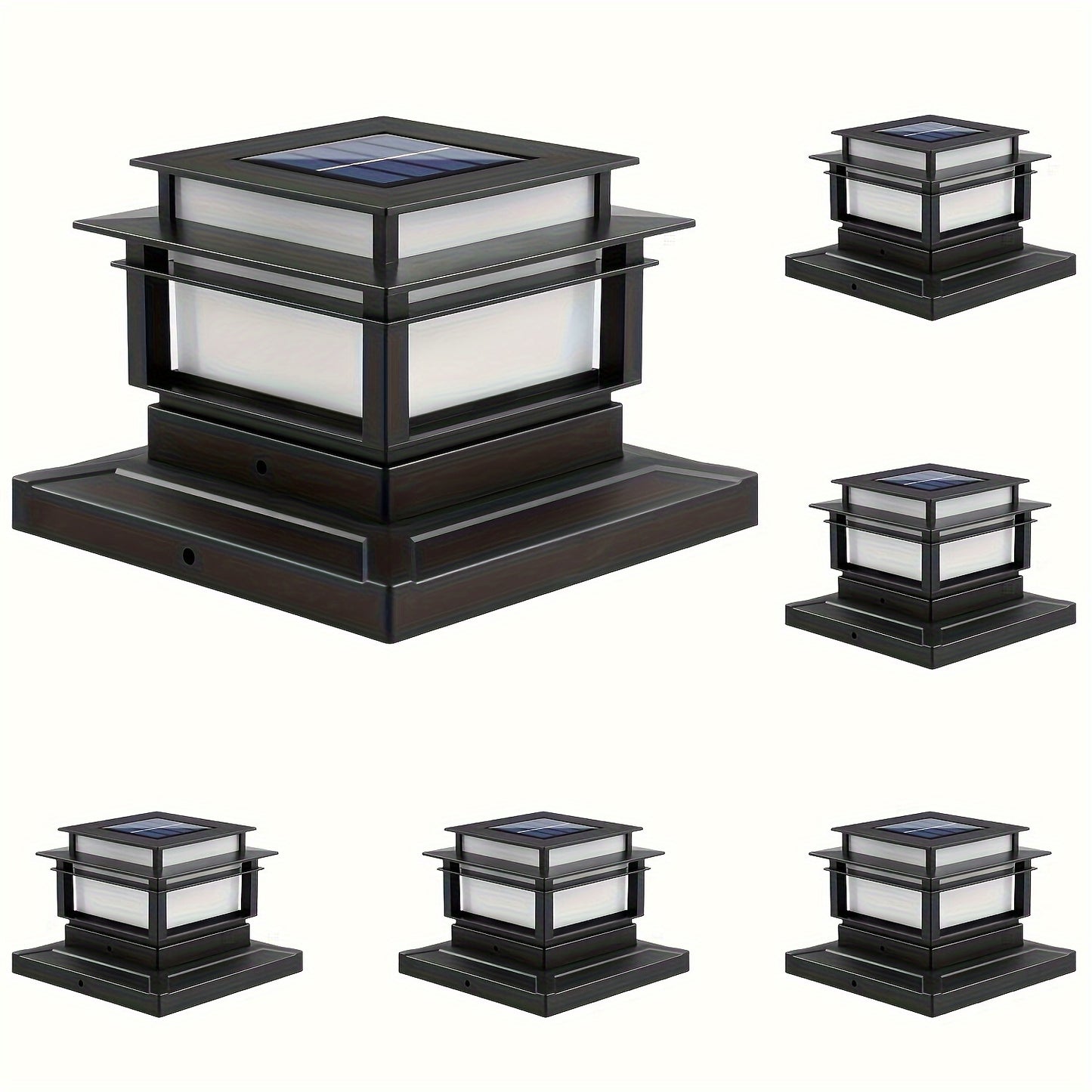 Solar Post Cap Lights for Fence Deck 6 Pack - Outdoor Bright LED Waterproof Auto Dusk to Dawn for Garden Porch Patio Stair Railing Newel Post Driveway Pillar Decoration