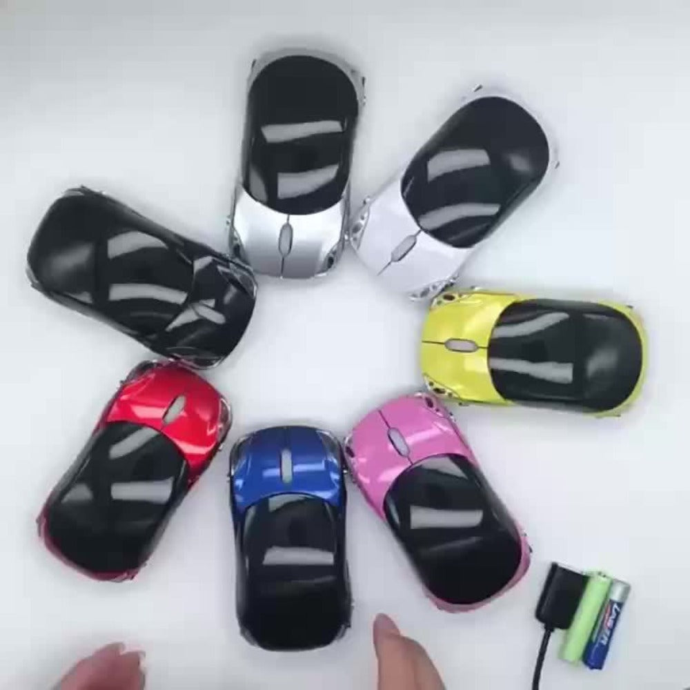 Novelty Car Shaped Computer Mouse Wired USB Optical – Creative Desk Accessory for PC, Laptop, Desktop & Notebook | Unique Gift for Car Lovers, Gamers & Office Workers | Black & Red