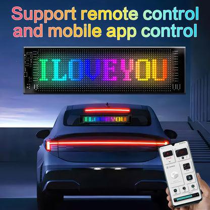Programmable RGB LED Pixel Display Panel App Controlled – Music Sync DIY Text Animations Flexible Ultra-Thin Screen for Game Room Home Theater Car Dashboard Store Window Decor – 16x32 16x96 20x64