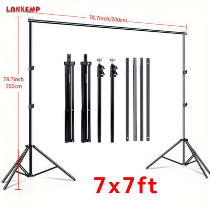 Backdrop Stand 7x7ft Adjustable Background Stand for Photography Photo Booth Party Projector Screen Streaming Portraits Photobooth Props