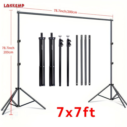 Backdrop Stand 7x7ft Adjustable Background Stand for Photography Photo Booth Party Projector Screen Streaming Portraits Photobooth Props
