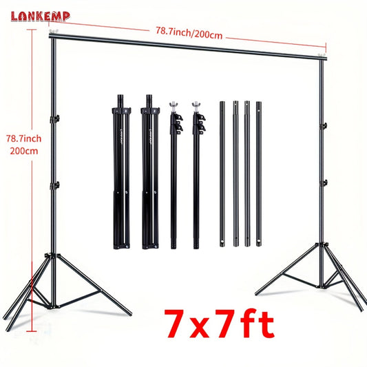 Backdrop Stand 7x7ft Adjustable Background Stand for Photography Photo Booth Party Projector Screen Streaming Portraits Photobooth Props
