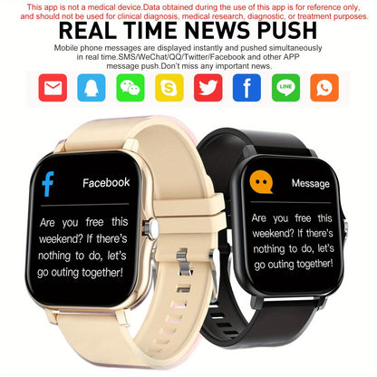 Fitness Tracker Smartwatch with Pedometer, Calorie & Distance Tracker, Customizable Watch Faces, Call & SMS Alerts, Multi-Sport Modes – Unisex Android & iPhone Compatible