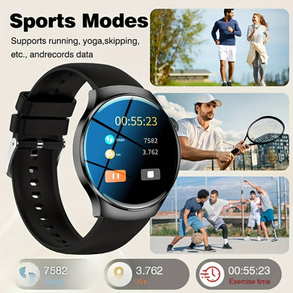 OLED Touchscreen Business Smartwatch Unisex – 2.01" Wireless Calling Message Reminders Music & Photo Control Step Calorie Tracker High Quality Smart Watch for Men Women Office Formal Casual