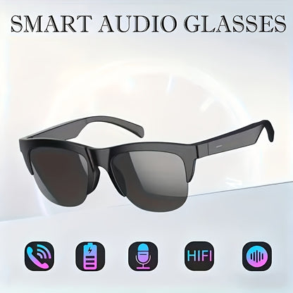 Smart Audio Glasses Wireless Bluetooth Open-Ear Speakers Built-In Mic Hands-Free Calls Music Rechargeable Outdoor Travel UV Protection Sunglasses