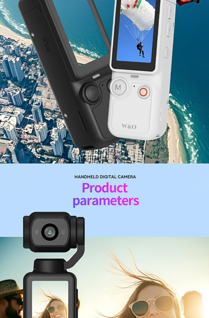 UHD Pocket Camera with 180° Rotating 1.9" Screen, 2000mAh Battery, Webcam Function, USB-C Charging, 32GB Memory Card Included, Mini Compact Camera for Outdoor Sports Cycling Travel Vlogging