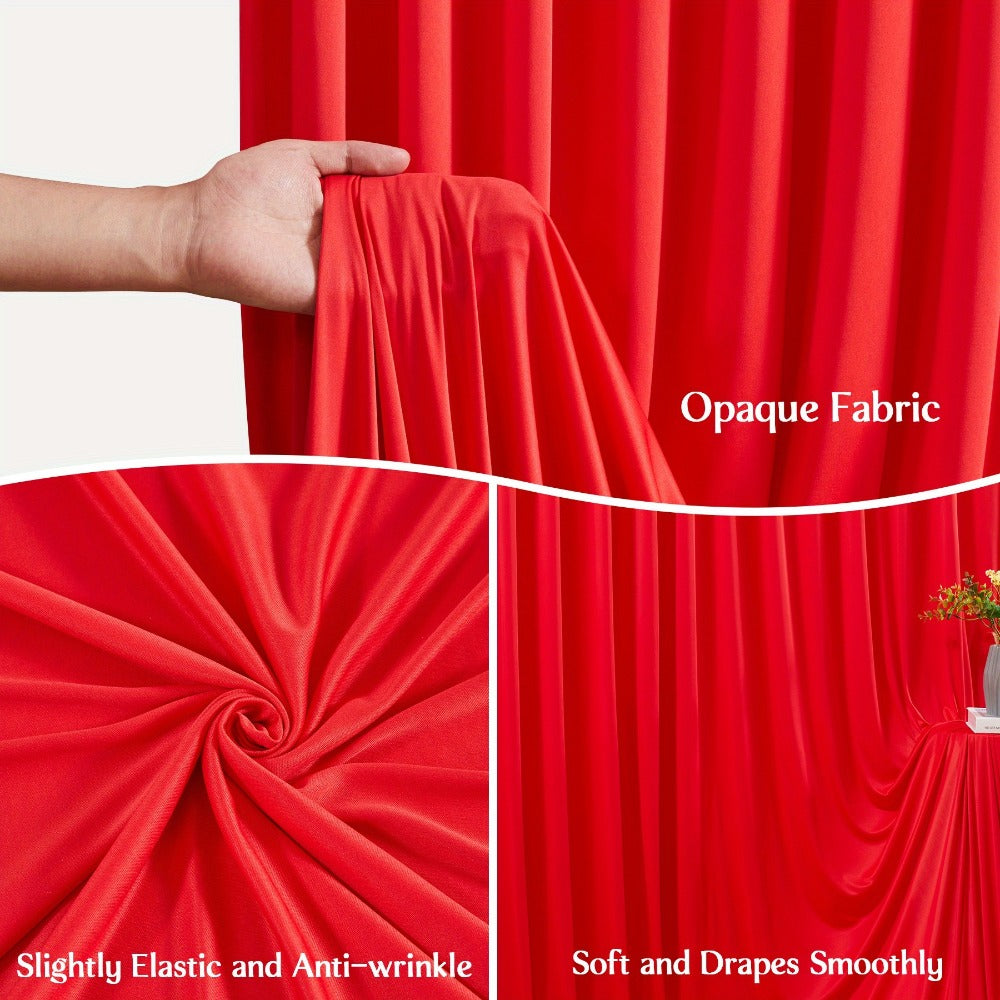 Photography Backdrop 4-Pack 5x10ft Polyester Spandex Background Cloth | Wrinkle-Resistant, Soft & Smooth with Pole Pockets | Wedding, Birthday, Banquet, Party & Event Decoration Curtains