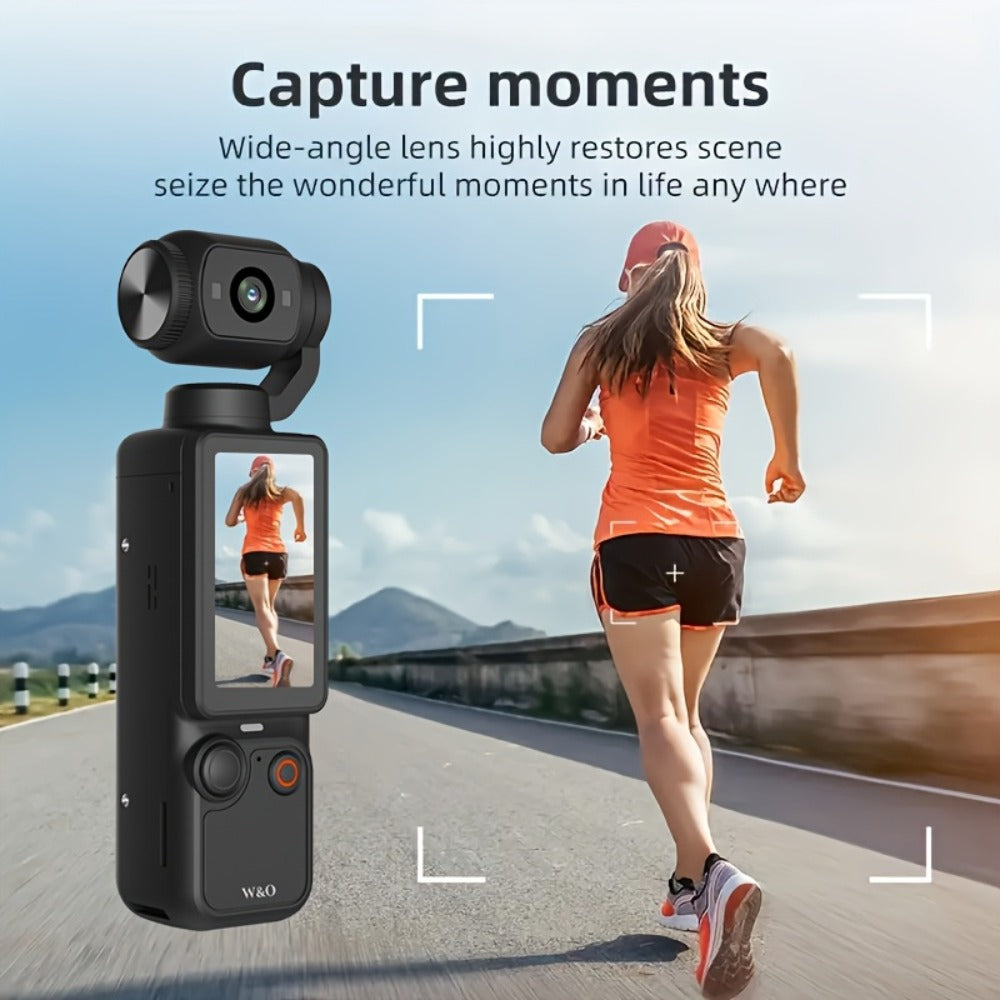 UHD Pocket Camera with 180° Rotating 1.9" Screen, 2000mAh Battery, Webcam Function, USB-C Charging, 32GB Memory Card Included, Mini Compact Camera for Outdoor Sports Cycling Travel Vlogging