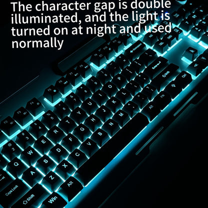 LED Backlit Wired Gaming Keyboard 104 Keys Full Size – Quiet Ergonomic Design, Adjustable Volume Knob, USB Powered, Compatible with Desktop and Laptop Computers, Office and Home Use