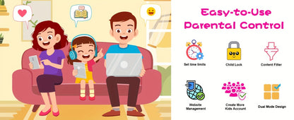 Kids Tablet 7 Inch Veidoo Android WiFi Eye Protection Screen Dual Camera Parental Control Educational Games Drop-Proof Silicone Cover 1+16GB 2+32GB Blue Pink Children Tablet Pad