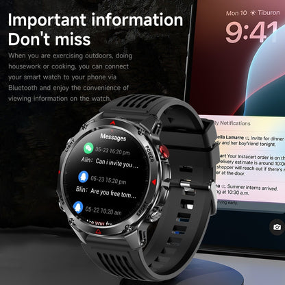 IPX8 Waterproof GPS Smartwatch for Men Outdoor Adventure 3ATM 1.46 Inch IPS Display Multi-Sport Tracking Wireless Calling Message Notifications Compatible with Android iPhone – Black Steel Silver Camouflage