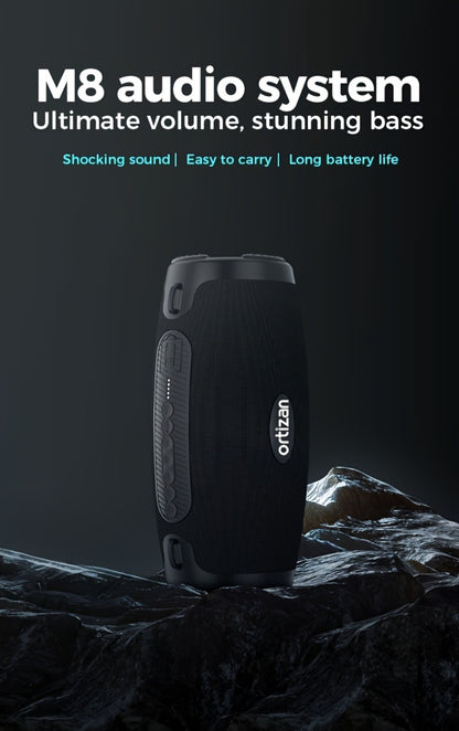 100W Portable Bluetooth Boombox Speaker IPX7 Waterproof with Deep Bass Subwoofer, 12H Playtime, EQ, USB Playback & LED Lights for Outdoor Party, Camping, Beach — Great Gift for Men & Women