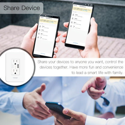 Smart WiFi Wall Outlet with 2 AC Outlets & USB Charging Port, Works with Alexa & Google Home, App Remote Control, No Hub Required, 15A 2.4GHz – MOES Intelligent In-Wall Smart Plug Socket