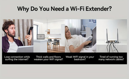 Ethernet Port WiFi Booster 1200Mbps Dual Band 5GHz & 2.4GHz, Up to 89% Faster WiFi Extender, 2026 Latest Upgraded Internet Signal Repeater for Gaming Smart TV Remote Work Large Home, Black