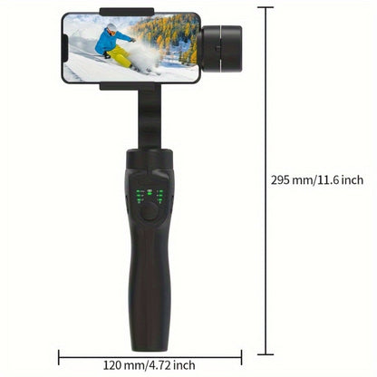 Handheld 3-Axis Smartphone Gimbal Stabilizer with Wireless Bluetooth No App Required Anti-Shake Video Recording – Includes Stand & Mount Compatible with iPhone Android Vlog Travel Live Streaming