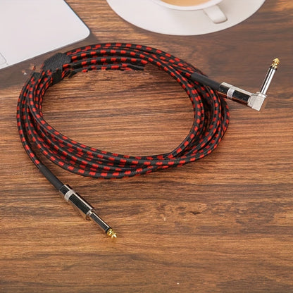 Guitar Bass Amplifier Cable with RCA Connectors – 10ft & 20ft, Tinned Copper Core, Durable Flexible Round Design, Universal Instrument Amp Cable for Electric Guitar, Bass, Keyboard & More