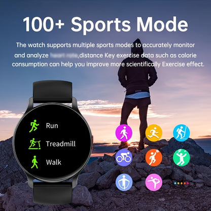 AMOLED Smartwatch for Men SENBONO 1.43" HD Bluetooth Calling, 100+ Sport Modes, DIY Custom Watch Face, Heart Rate Sleep Blood Oxygen Tracker, Long Battery, Black Mesh Steel Band – iOS Android Smart Watch