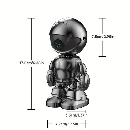 3MP 360° Robot Security Camera Indoor, WiFi Smart Home Camera with Auto Motion Tracking, Two-Way Audio, IR Night Vision, Alexa Compatible, Wireless Surveillance for Baby Pet Elderly Home Monitoring