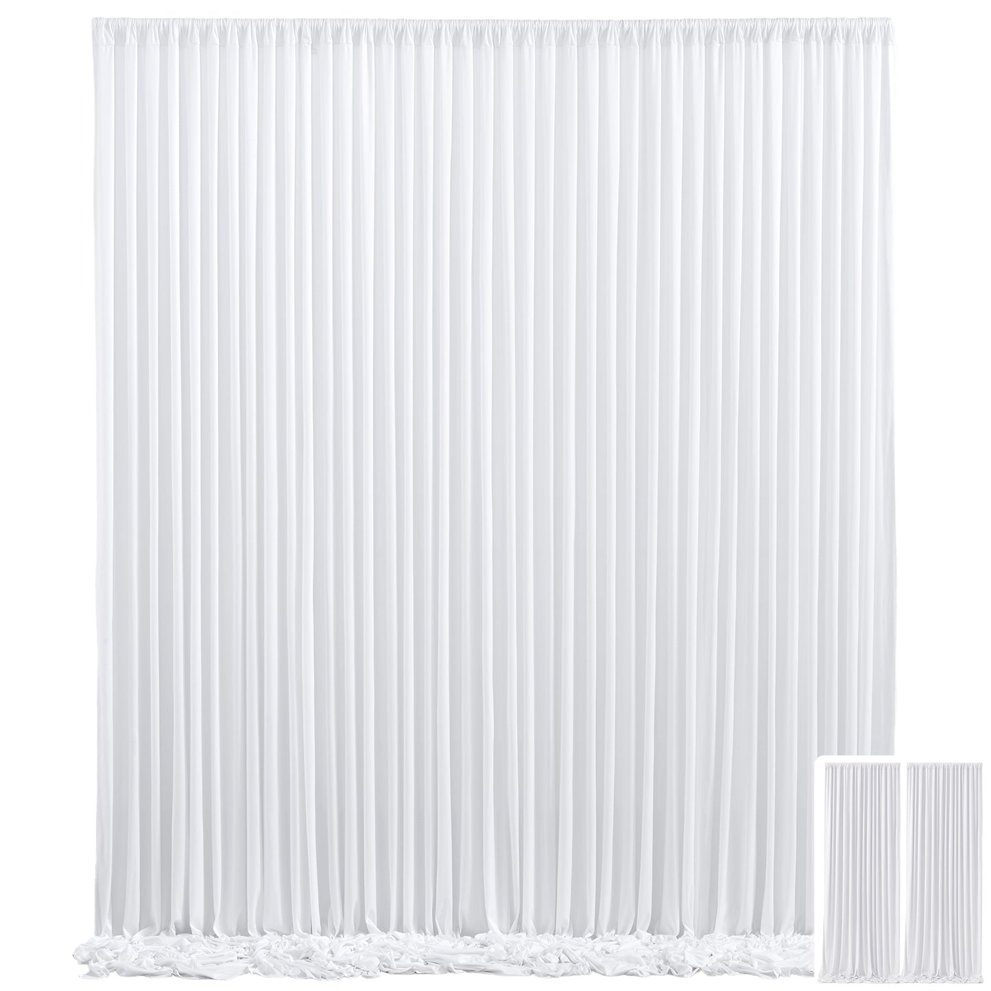 Draped Backdrop Curtains 2-Pack 10x10ft – Luxe Soft Non-Transparent Wrinkle-Free Fabric with Pole Pocket for Wedding, Birthday, Bridal Shower, Graduation, Prom & Holiday Party Decoration