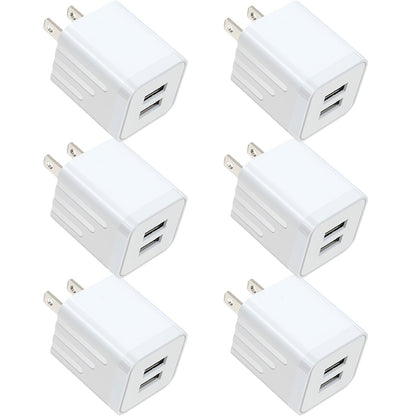 Dual Port USB Wall Charger 2.1A – JOZASHON 5V Cube Power Adapter Charging Block Brick for iPhone 16 15 14 13 12 11 Pro Max SE XS XR X 8 7 6 Plus, Samsung Galaxy, Android Phones (3-8 Pack)