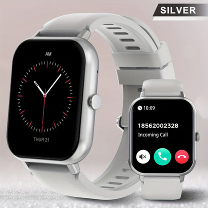 Fitness Smartwatch 1.83 Inch HD+ Full Touch Screen Bluetooth 5.2 Wireless Calling Step Tracker Distance Calorie Counter Wristband for Men Women Compatible with iPhone Android – Black Pink Silver