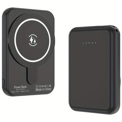 Slim Pocket Magnetic Power Bank 5000mAh 10000mAh with LED Display Wireless Charging Type-C Micro USB Input Fast Charge Battery Pack for iPhone 16 15 14 13 12 Samsung Android Travel