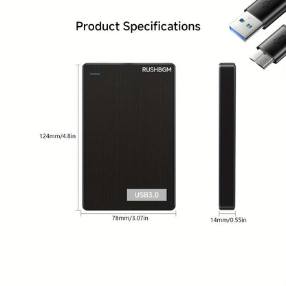 4TB External Hard Drive USB 3.0 Portable HDD for PC Laptop Mac PS4 PS5 Xbox Smart TV – High-Speed Plug and Play, exFAT, Tool-Free Setup, Slim Black Backup Storage Drive