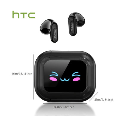 131 Language Real-Time Translation Wireless Headphones HTC NE20 TWS HiFi Sound Low Latency Gaming AI Noise Reduction LED Touch Screen Built-In Mic for Business Travel Office Study Gaming Birthday Gift