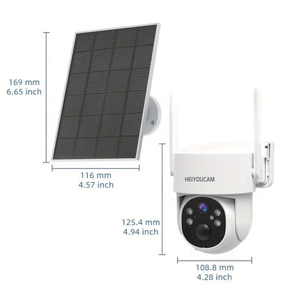 AI Auto Tracking Solar Security Camera Outdoor 360° Dome – AI Human Detection, Full Color Night Vision, Smart Siren & Spotlight, Two-Way Audio, 6000mAh Battery Wireless WiFi Camera