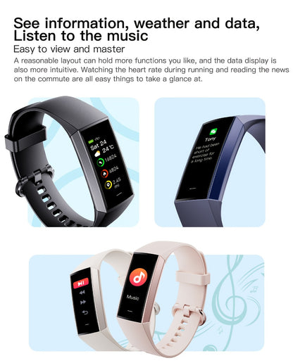 AMOLED Smart Band 1.1" Always-On Display, 14-Day Battery Life, 25 Sport Modes, Heart Rate & Sleep Tracker, 100+ Watch Faces, Ultra-Thin Fitness Watch, Weather & Music Control – For Men & Women