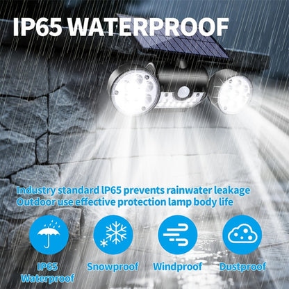 Motion Sensor Solar Security Light 30 LED Dual Head - 360° Adjustable IP65 Waterproof Outdoor Wall Spotlight for Garden Garage Driveway Patio Backyard, 1/2/3 Pack Options