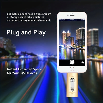 4-in-1 USB 3.0 Flash Drive 128GB 256GB for iPhone, Android, USB-C & PC – Ultra-Fast Data Transfer Thumb Drive Photo Stick Memory Stick with Lightning, Type-C, USB-A & Micro USB Ports