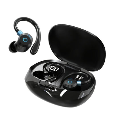 Hi-Fi Stereo Wireless Earbuds LED Digital Display Touch Control Noise Canceling Fast Charging Gaming Sport Headset Lightweight In-Ear Earphones for Commute Gamers iOS Android Black Blue White