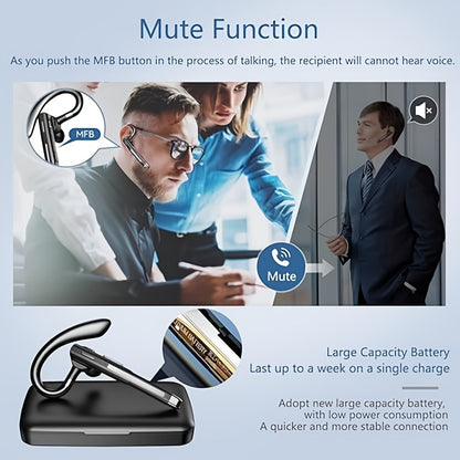 Single-Sided Wireless Earbud ENC Noise Cancelling Mic Lightweight Comfortable In-Ear Type-C Charging for Business Calls Daily Use Fitness Exercise All Smartphones