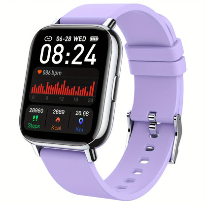 1.69 Inch Big Screen Smartwatch 100 Sport Modes Sleep Monitor Heart Rate Pedometer Fitness Tracker Compatible with Android iOS Unisex Men Women 7 Colors Off White Grey Black Pink Dark Blue Azure Purple