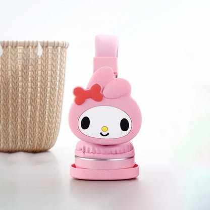 Sanrio Kuromi My Melody Cute Wireless Headset Foldable Portable Smart Call Anime Design for Daily Sports Learning Festival Gift for Girls Teens My Melody Black Kuromi Red