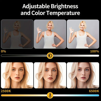 LED Fill Light Kit Studio Photography Lighting Set 10-Inch Square Dimmable 3 Color Modes with 51-Inch Adjustable Tripod 4pcs Baffles for Video Recording Live Streaming Selfie Conference Photo Studio