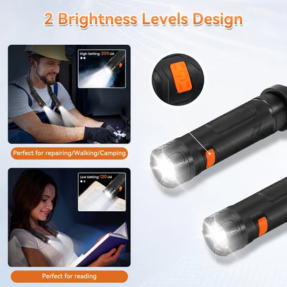 Hands-Free Neck Light LED Wearable Reading Light with Magnetic Base & Flexible Design – Portable Book Light for Reading, Crafting, Grilling, Repairs, Camping & Emergencies