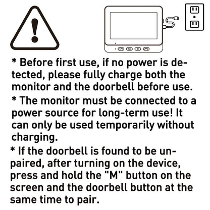 Wireless Doorbell with Monitor No WiFi No Subscription – 4.3" Screen, Two-Way Talk, Night Vision, 365-Day Standby, IP66 Waterproof, 128GB Auto Recording, No App No Monthly Fee