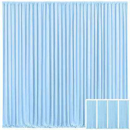 Backdrop Curtains 4 Pack 59x118 Inch – Wrinkle-Resistant Non-Transparent Party Decoration Fabric with Pole Pocket, Machine Washable & Reusable for Wedding, Birthday, Christening, Graduation & Holiday Events