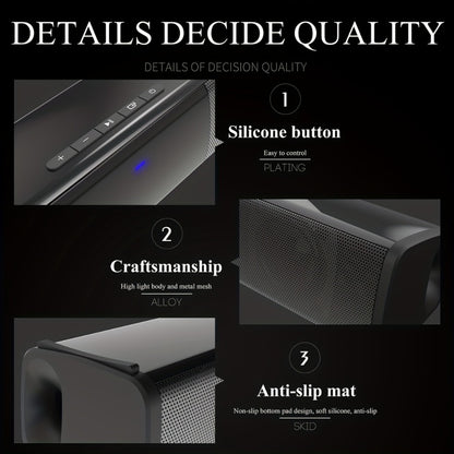 13-Inch Wireless TV Soundbar Speaker with Surround Sound, Bluetooth TWS Stereo Pairing, TF AUX FM USB Inputs, Easy Setup for Smart TV, PC, Projector – Home Theater Sound Bar for Movies, Gaming & Holiday Entertaining