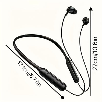 Neckband Magnetic Wireless Earbuds 20H Playtime 230mAh In-Ear Noise Canceling Sports Headphones with Mic Pluggable Memory Card Long Standby for Running Gym Workout Travel