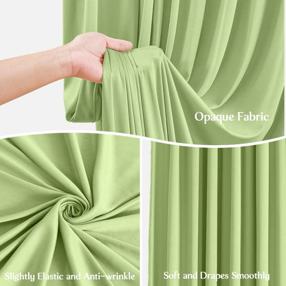 Party Backdrop Curtains 2pcs 59x118 Inch with Poles Wrinkle-Resistant Non-Transparent Fabric Background for Wedding Birthday Bridal Shower Holiday Decoration