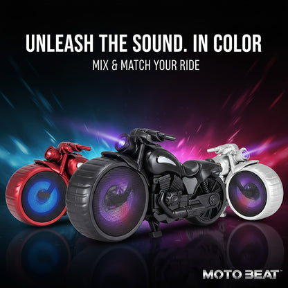 Retro Motorcycle Bluetooth Speaker Portable Wireless Stereo with RGB Flashing Lights, FM Radio, USB & TF Card Support, AUX Input, Rechargeable Battery for Home, Outdoor & Car Audio Upgrade