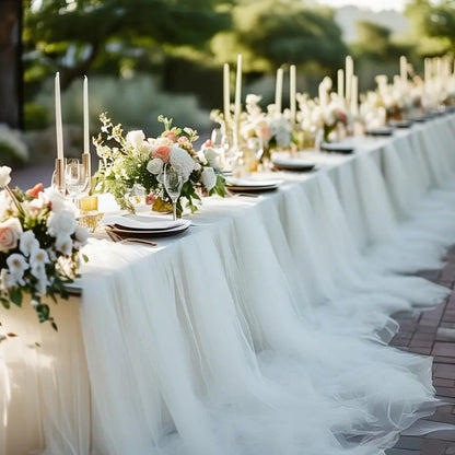 Champagne Tulle Fabric Rolls 6-Pack 29.9" x 197.6" – Sheer Polyester Tulle for Wedding Backdrop, Bridal Shower, Valentine’s Day, Holiday Party & Photo Booth Props | Elegant Transparent Veil Decoration