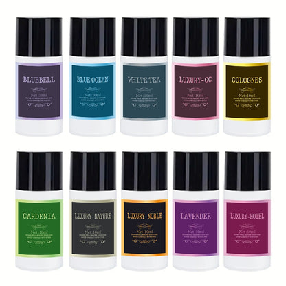 Car Essential Oils Set for Aromatherapy Diffuser – 3/6/10 Bottles 0.34oz Each, 7 Scents, Adjustable Vent Clip Air Freshener, Long-Lasting Natural Fragrance for Vehicle Interior Commuters Rideshare